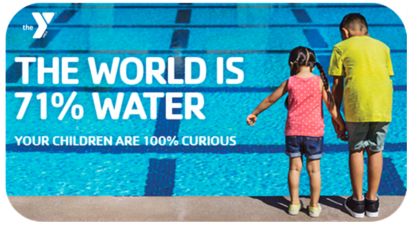 An ad from the Y, speaking about safety for children around pools