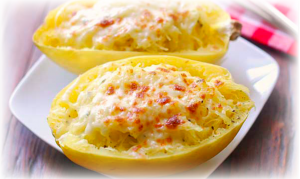 A plate of some Spaghetti Squash Cheese Bake
