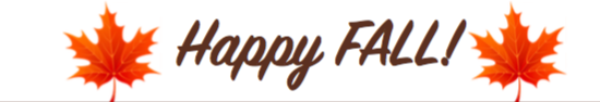 Happy Fall Banner with orange leaves