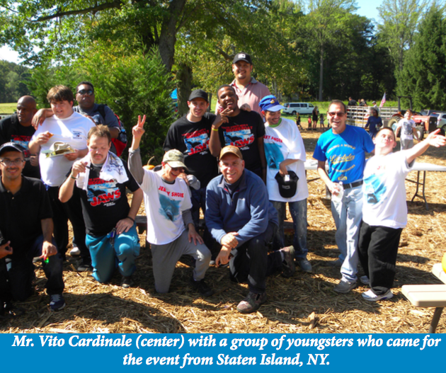 Mr. Vito Cardinale (center) with a group of youngsters who came for the event from Staten Island, NY.