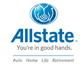 The Allstate Logo, with their catchphrase "You're in good hands."