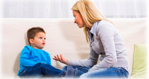 A mom confronting her child after an apparent stealing incident