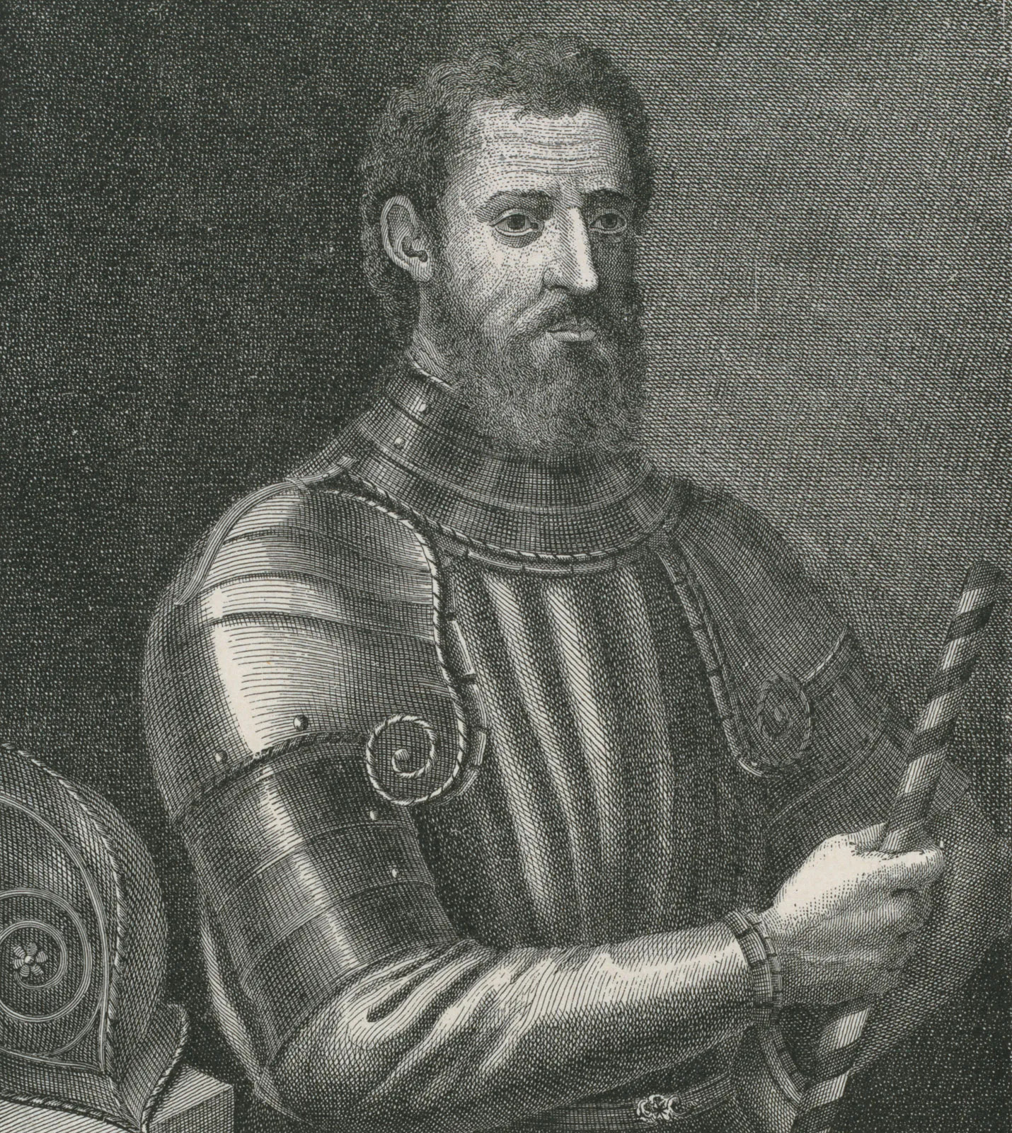 A drawn picture of Giovanni da Verrazzano in very old style