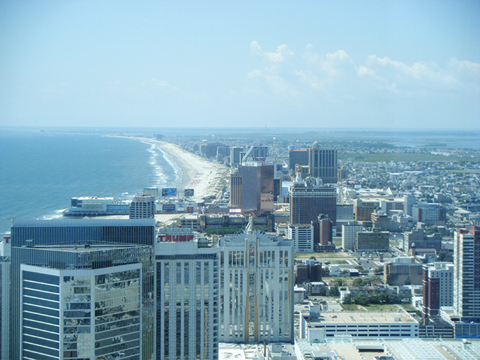A birds eye view photo of atlantic city, new jersey